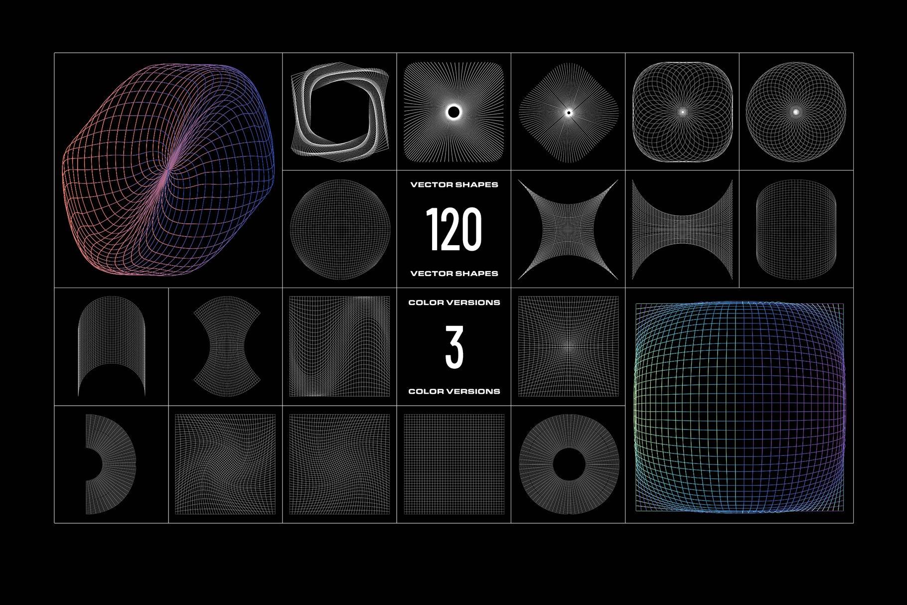 120款科技科幻未来抽象超现实主义三维螺旋旋涡网格几何图形AI矢量插画背景设计套装120 Geometric Vectors 图片素材 第2张-素材湾丨精选海外优质设计素材资源 120款科技科幻未来抽象超现实主义三维螺旋旋涡网格几何图形AI矢量插画背景设计套装120 Geometric Vectors 图片素材 sucaiwan.com