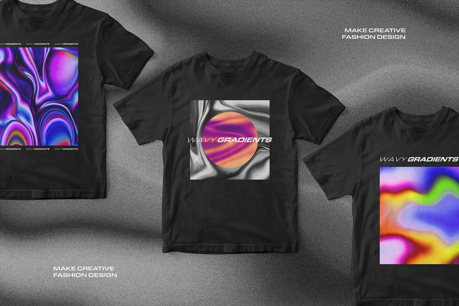 100款未来科幻赛博朋克3D金属镀铬波浪效果PNG格式背景图设计素材 Surreal Gradient Waves - Backgrounds Collection , sucaiwan.com