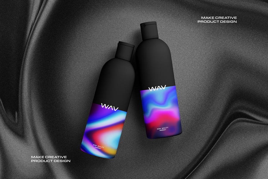 100款未来科幻赛博朋克3D金属镀铬波浪效果PNG格式背景图设计素材 Surreal Gradient Waves - Backgrounds Collection , sucaiwan.com