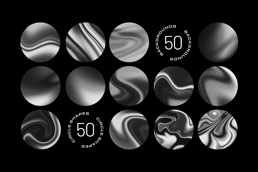 100款未来科幻赛博朋克3D金属镀铬波浪效果PNG格式背景图设计素材 Surreal Gradient Waves - Backgrounds Collection , sucaiwan.com