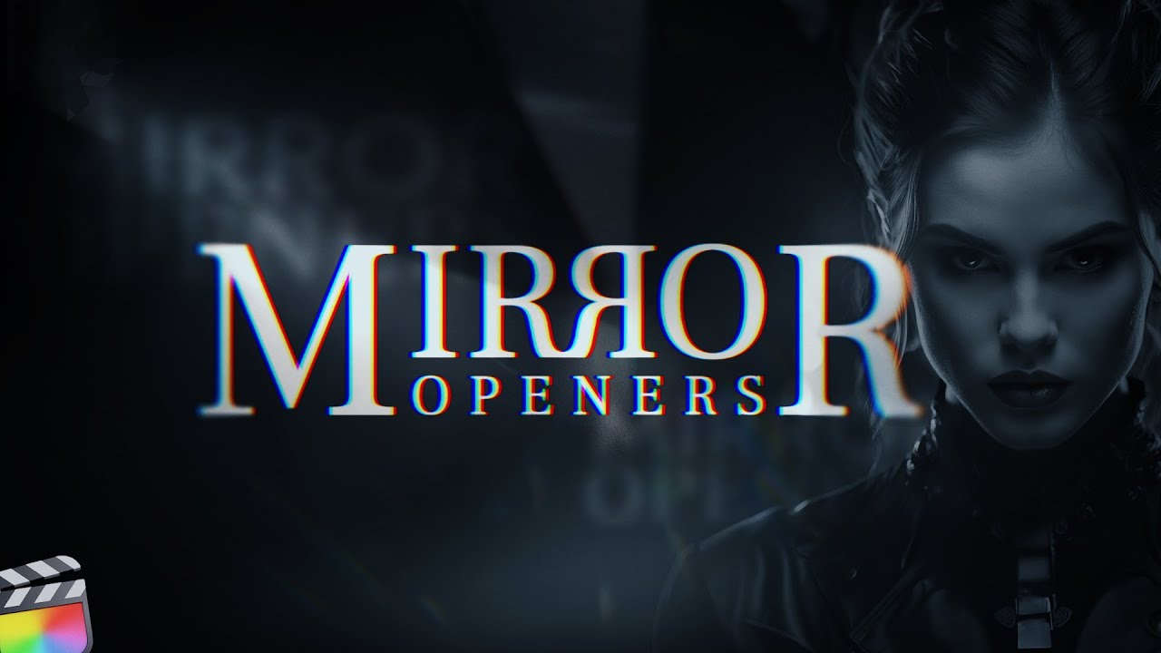 FCPX插件：好莱坞电影神秘感预告片镜像效果标题字幕条动画 Mirror Openers , sucaiwan.com