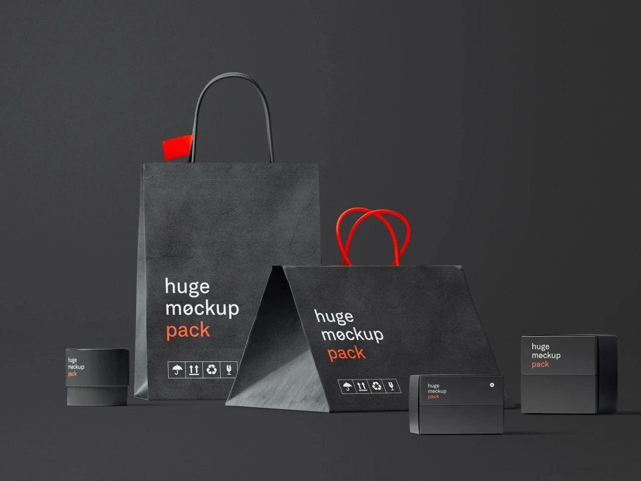 质感瓶子杯子罐头袋子飞机盒子包装盒纸盒礼盒效果展示PSD样机设计素材 , sucaiwan.com