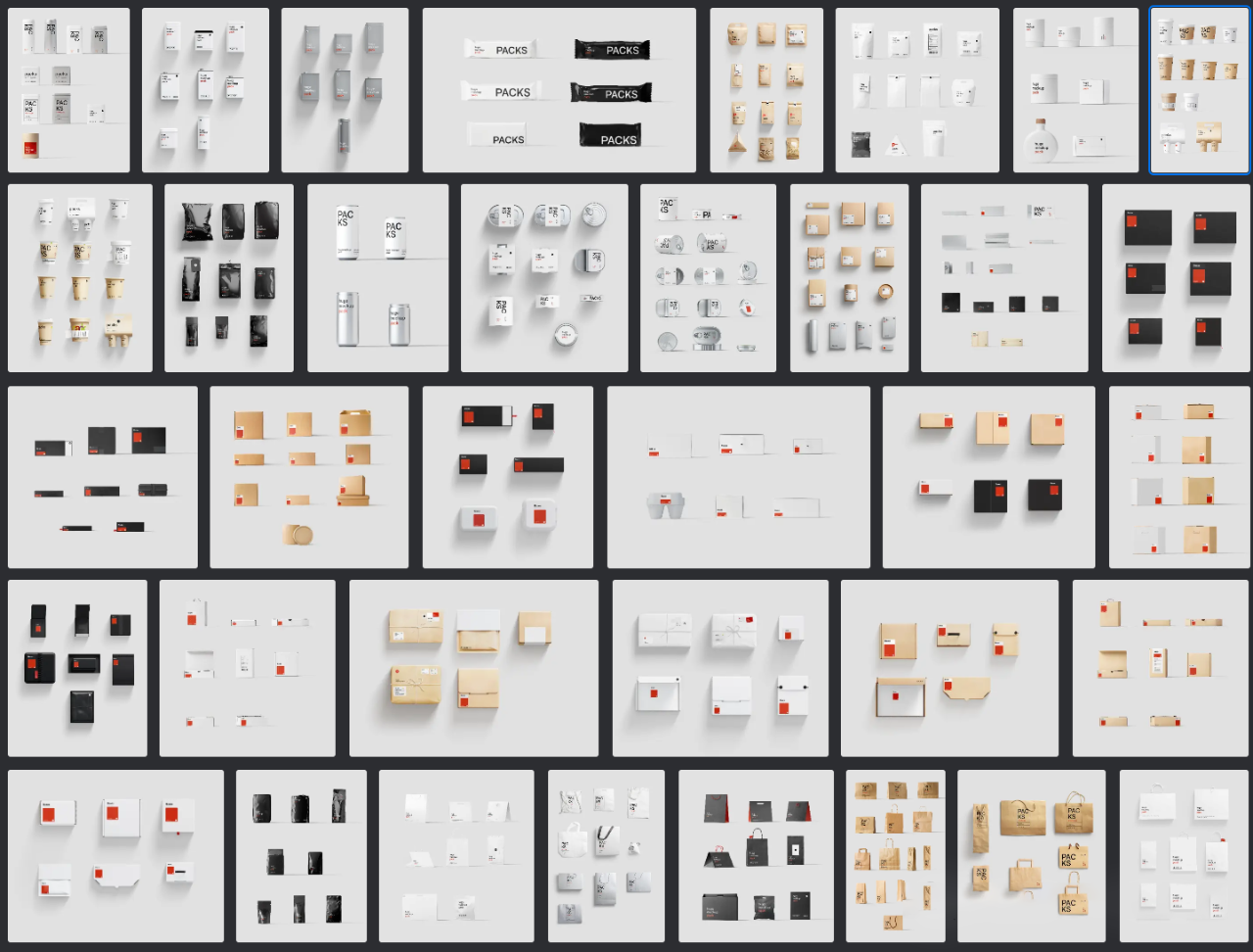 质感瓶子杯子罐头袋子飞机盒子包装盒纸盒礼盒效果展示PSD样机设计素材 , sucaiwan.com