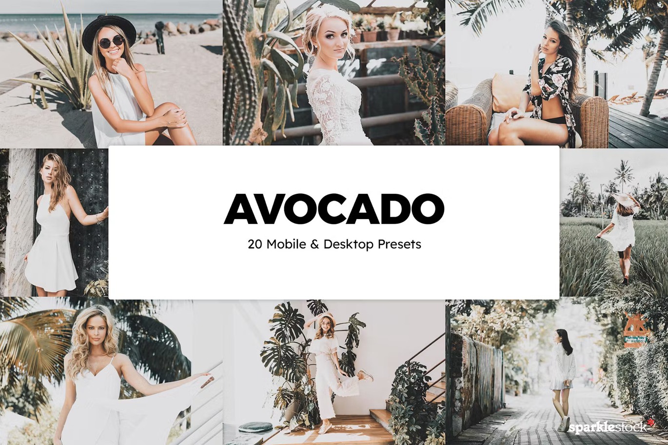 时尚牛油果绿旅拍摄影后期Lightroom预设及电影调色LUT预设 20 Avocado Lightroom Presets & LUTs , sucaiwan.com