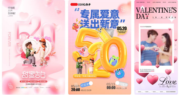 206套 520恋爱爱情节日情人节庆海报模板PSD源文件设计素材 , 第45张-素材湾丨精选海外优质设计素材资源 206套 520恋爱爱情节日情人节庆海报模板PSD源文件设计素材 , sucaiwan.com