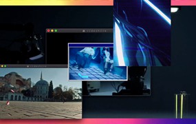 AE模板：4K时尚酷炫分屏故障失真效果计算机弹窗视频开场动画 Multiscreen Glitch Opener