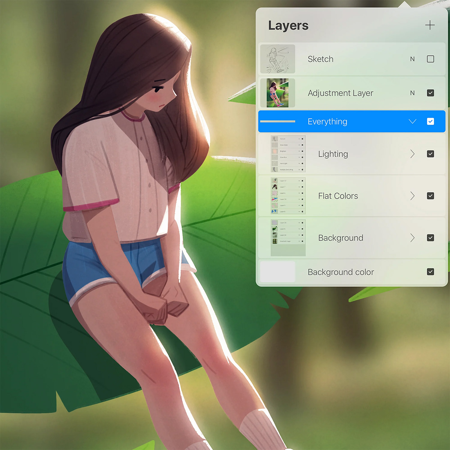 大师课程：Procreate/Photoshop复杂插图内部工作原理PDF视频教程+画笔Jingsketch All Access 设计教程 sucaiwan.com