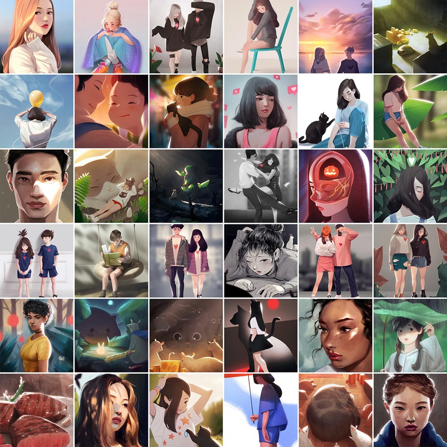 大师课程：Procreate/Photoshop复杂插图内部工作原理PDF视频教程+画笔Jingsketch All Access 设计教程 sucaiwan.com