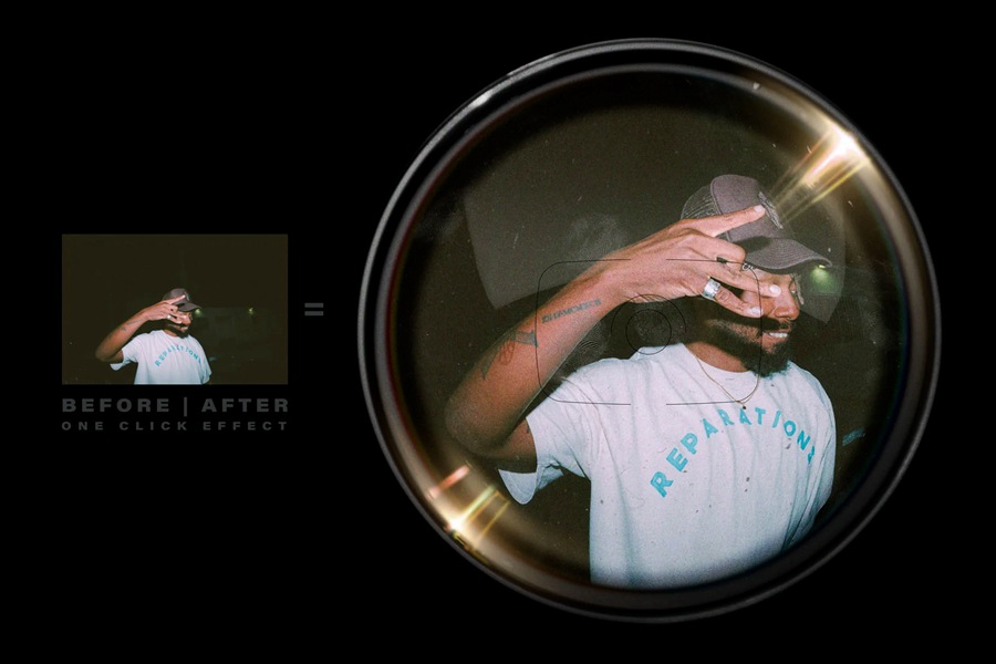 时尚鱼眼效果广角相机扭曲视角照片Photoshop模板 Spying Glass - Fisheye Photoshop Effect 设计素材 sucaiwan.com