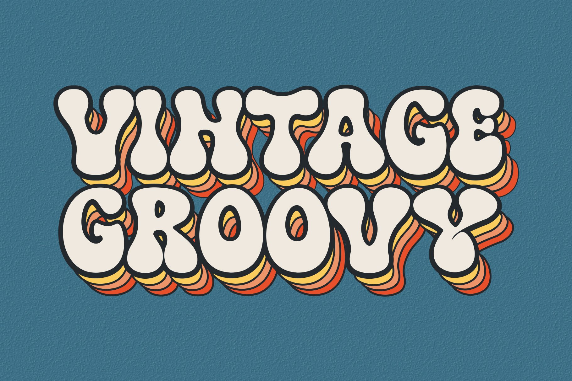 复古怪诞主义大胆童趣优雅女性海报杂志标题英文字体 The Duck - Groovy Retro Font 设计素材 sucaiwan.com
