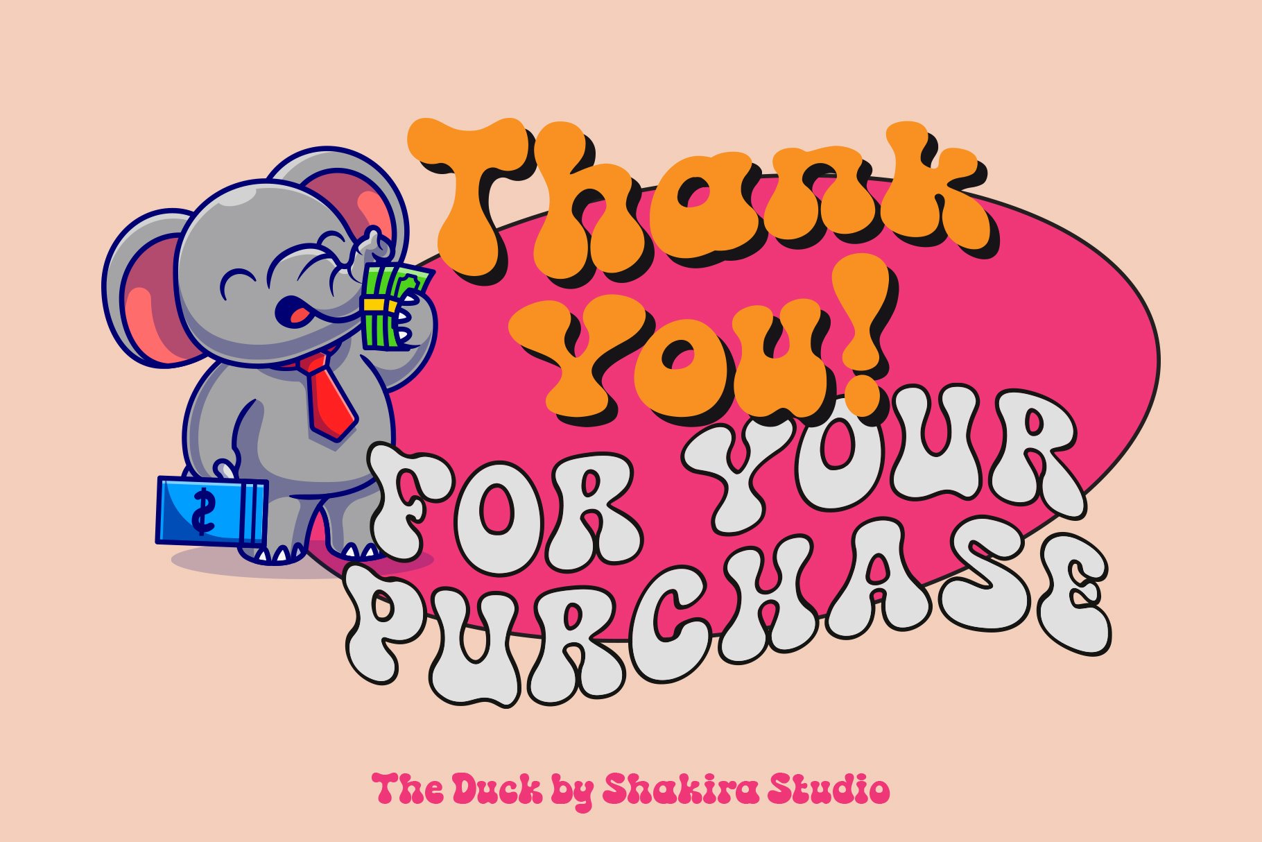 复古怪诞主义大胆童趣优雅女性海报杂志标题英文字体 The Duck - Groovy Retro Font 设计素材 sucaiwan.com