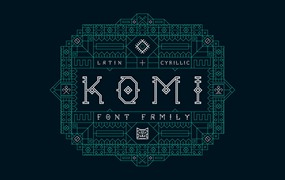 高质量复古部落少数名族图腾几何装饰艺术英文字体 KOMI FONT FAMILY