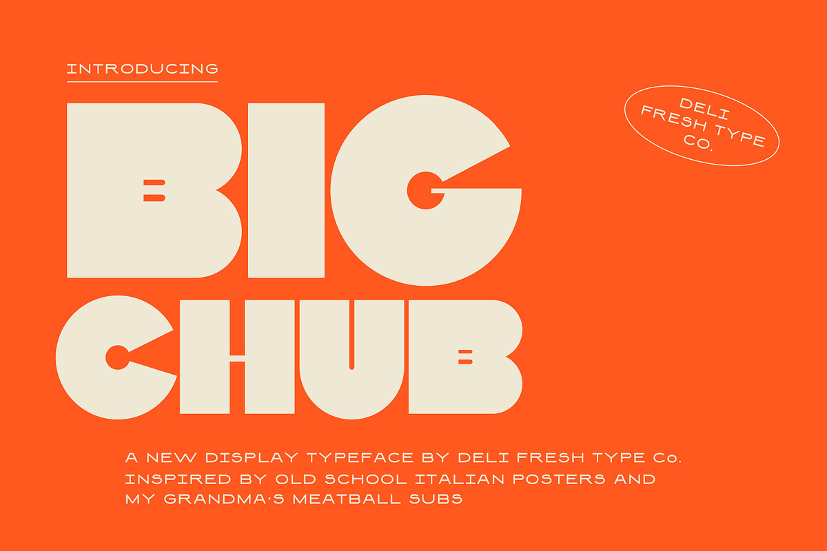 老式意大利复古广告海报超粗几何英文装饰字体 Big Chub: An Old School Italian Font 设计素材 sucaiwan.com
