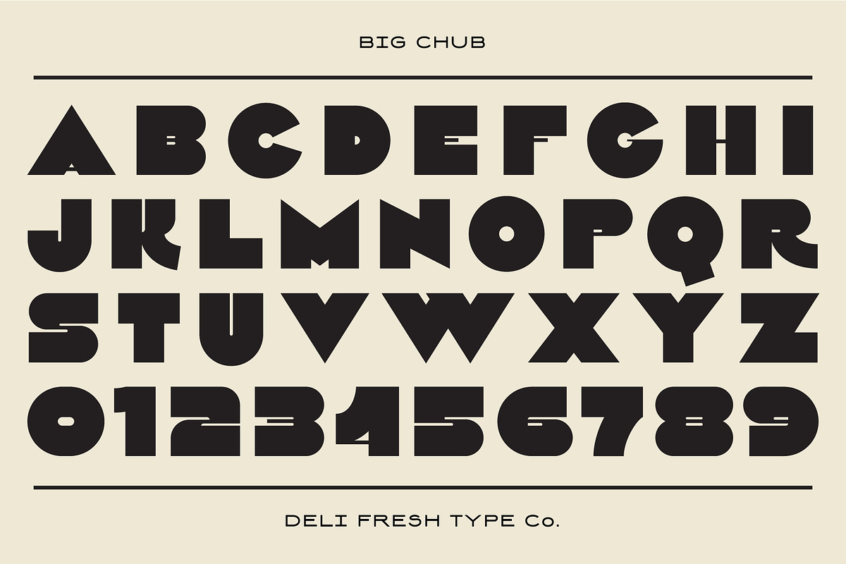 老式意大利复古广告海报超粗几何英文装饰字体 Big Chub: An Old School Italian Font 设计素材 sucaiwan.com