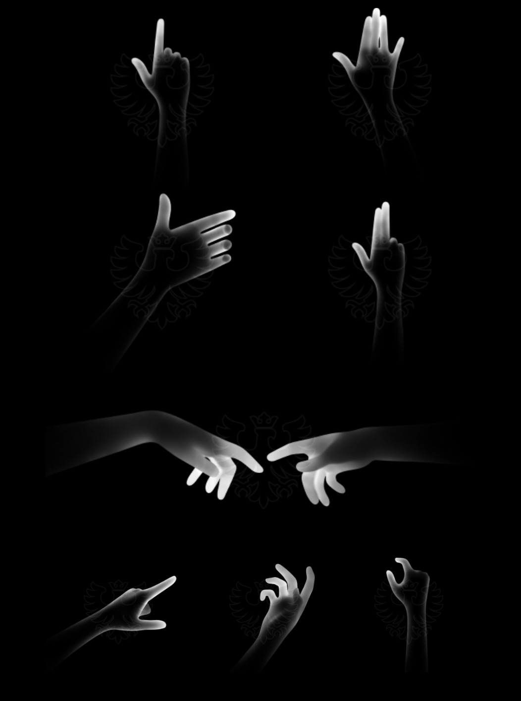 未来派科技感飘逸灵动的UI界面手势操作PNG素材合集 Semplice Supply Ghost Gestures 图片素材 sucaiwan.com