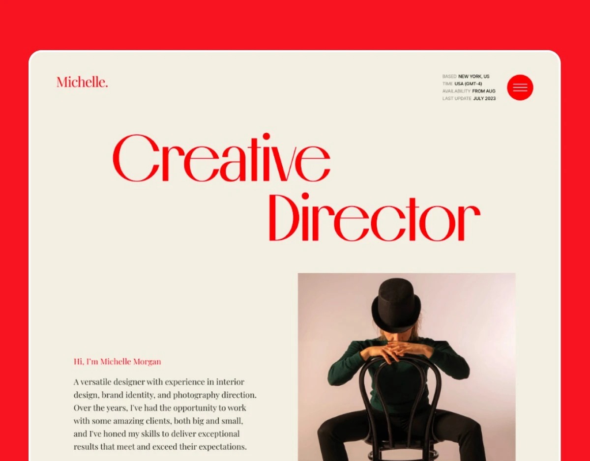 高质量欧美极简风个人博客简历作品集网站模板素材 Michelle Framer Template APP UI sucaiwan.com