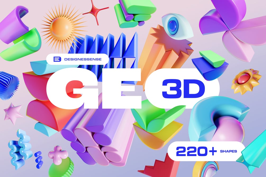 高质量卡通创意充满童趣3D立体抽象几何形状素材大合集 GEO/3D 220+ Colorful Objects 图片素材 第1张-素材湾丨精选海外优质设计素材资源 高质量卡通创意充满童趣3D立体抽象几何形状素材大合集 GEO/3D 220+ Colorful Objects 图片素材 sucaiwan.com