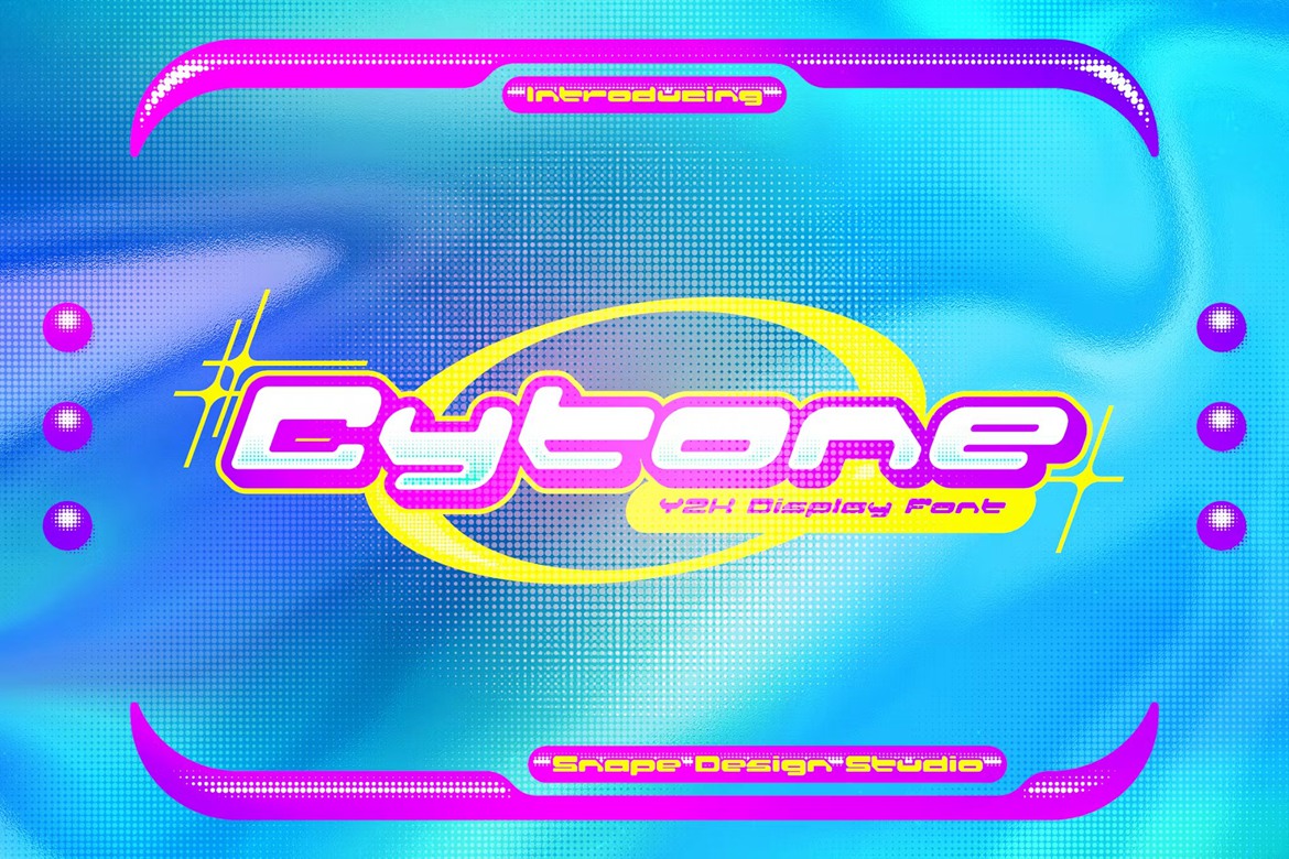 未来派Y2K千禧年复古科技电影海报标题英文字体 Cytone - Y2K Font 设计素材 sucaiwan.com