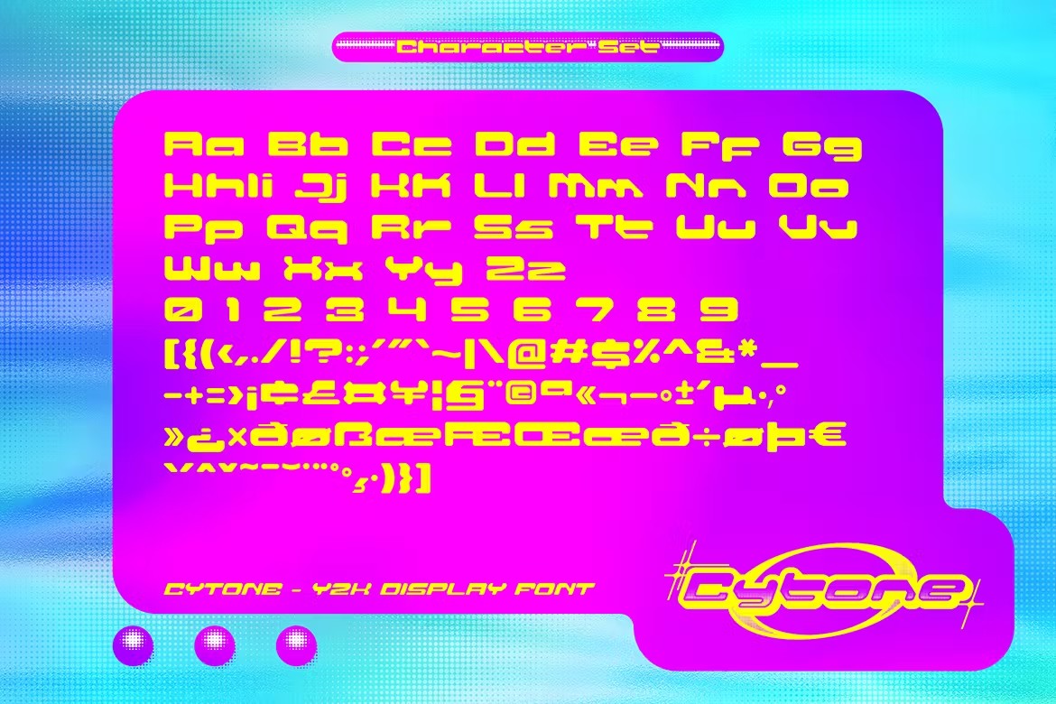未来派Y2K千禧年复古科技电影海报标题英文字体 Cytone - Y2K Font 设计素材 sucaiwan.com