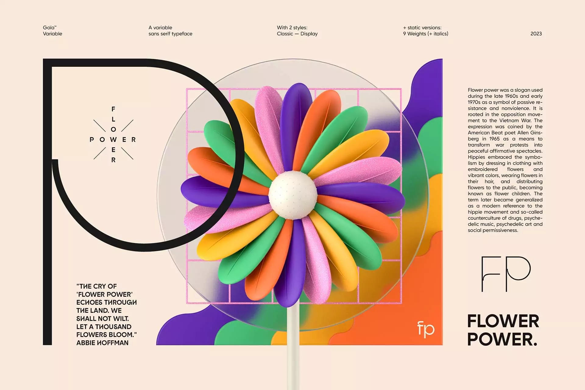 现代独特可变几何风创意海报标题设计无衬线英文字体系列 Goia Variable Typeface 设计素材 sucaiwan.com