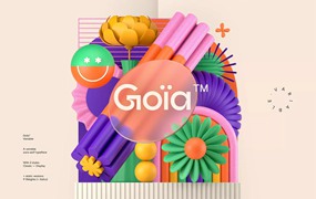 现代独特可变几何风创意海报标题设计无衬线英文字体系列 Goia Variable Typeface