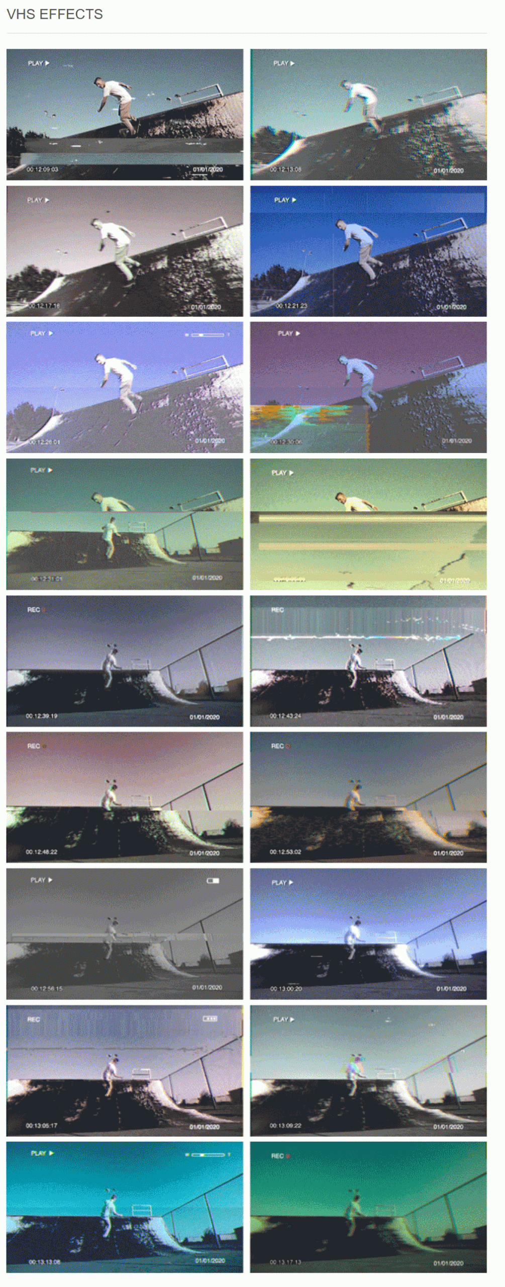 FCPX插件：复古怀旧氛围磁带VHS效果毛刺预告片转场标题画面效果包 , sucaiwan.com