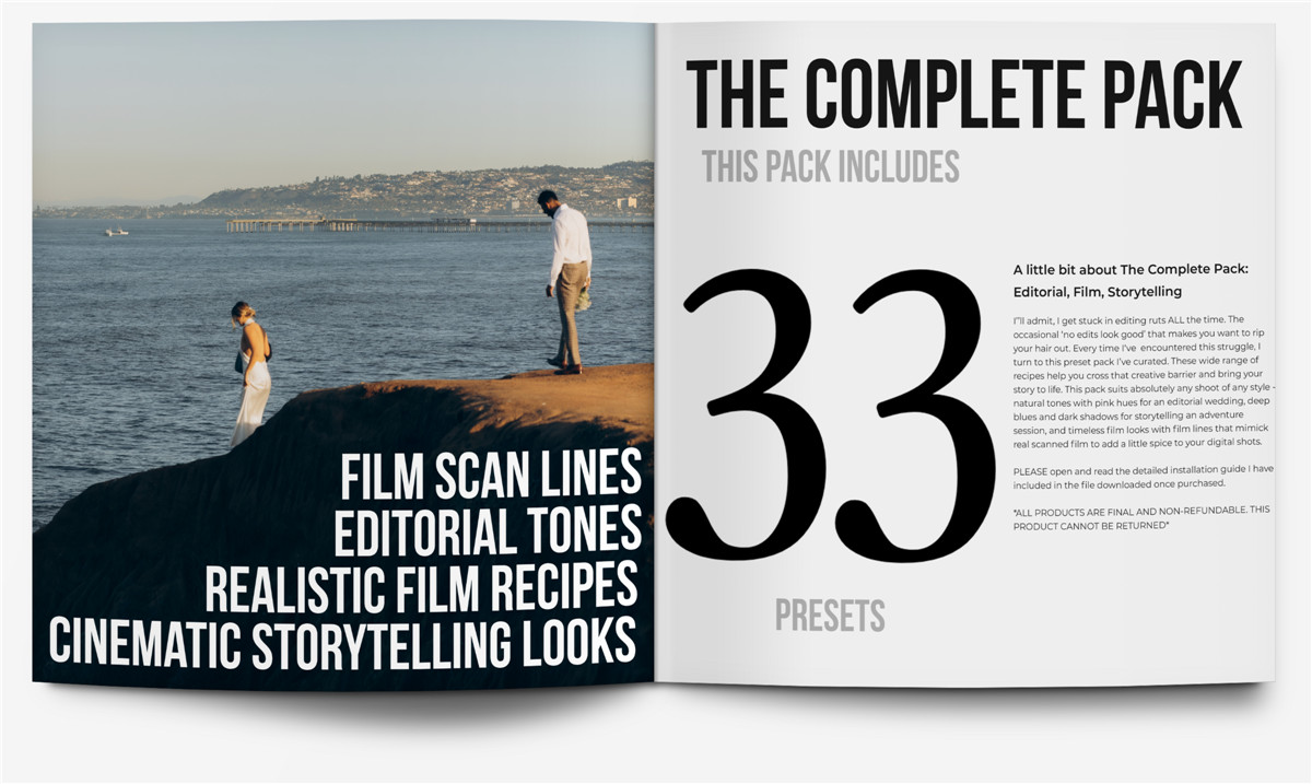 浪漫情绪美学电影色调颗粒感配方情侣人像摄影LR调色预设 Mark Deleon - Complete Pack 插件预设 第1张-素材湾丨精选海外优质设计素材资源 浪漫情绪美学电影色调颗粒感配方情侣人像摄影LR调色预设 Mark Deleon - Complete Pack 插件预设 sucaiwan.com