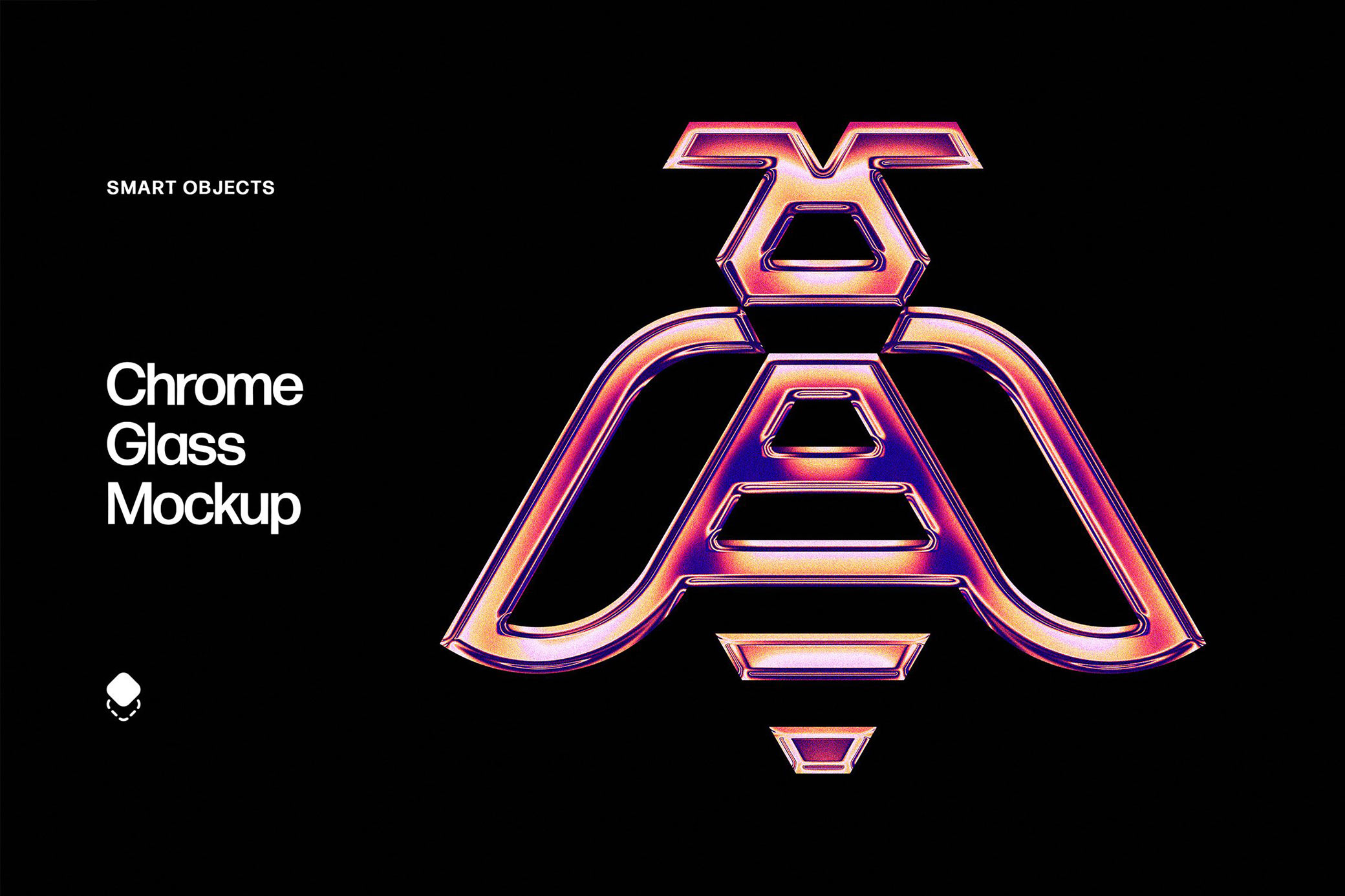 高质量抛光镀铬玻璃金属立体字体LOGO特效PSD模板 Chrome Glass Mockup 图片素材 sucaiwan.com