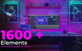 PR插件:1600个动态图形文字标题LOGO自媒体视频包装展示动画预设