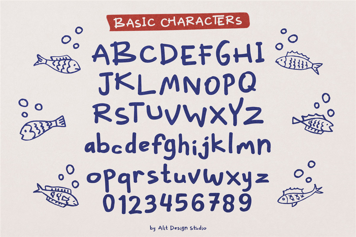 英文字体：80年代复古逆反差卡通俏皮标题logo标签设计粗体衬线英文字体安装包 Lobster Fugu Font , sucaiwan.com