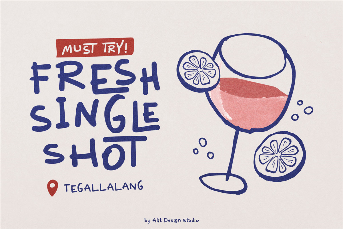 英文字体：80年代复古逆反差卡通俏皮标题logo标签设计粗体衬线英文字体安装包 Lobster Fugu Font , sucaiwan.com