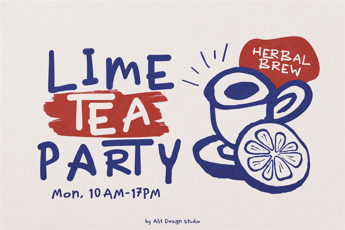 英文字体：80年代复古逆反差卡通俏皮标题logo标签设计粗体衬线英文字体安装包 Lobster Fugu Font , sucaiwan.com