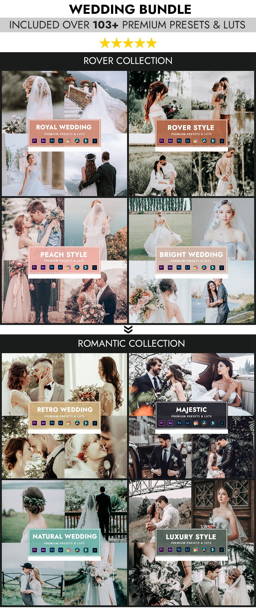 LR/PS/LUT预设-8套婚礼跟拍LR预设电影调色剪映视频LUT预设 Thelutbay – WEDDING BUNDLE 插件预设 第2张-素材湾丨精选海外优质设计素材资源 LR/PS/LUT预设-8套婚礼跟拍LR预设电影调色剪映视频LUT预设 Thelutbay – WEDDING BUNDLE 插件预设 sucaiwan.com