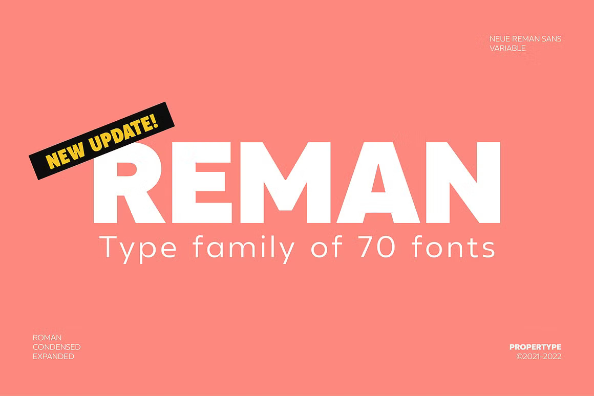 现代时尚几何风视觉海报标题LOGO设计PSAI无衬线英文字体安装包 Neue Reman Sans 设计素材 sucaiwan.com