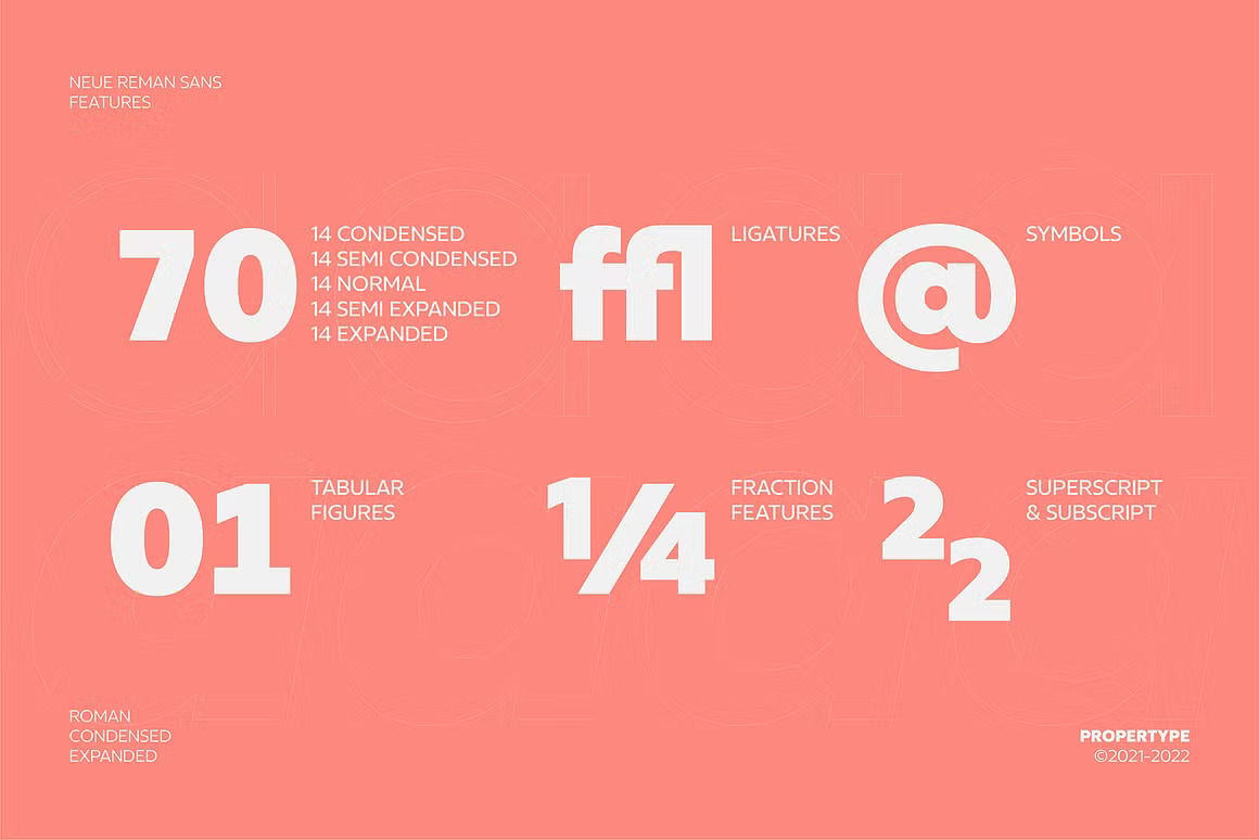 现代时尚几何风视觉海报标题LOGO设计PSAI无衬线英文字体安装包 Neue Reman Sans 设计素材 sucaiwan.com