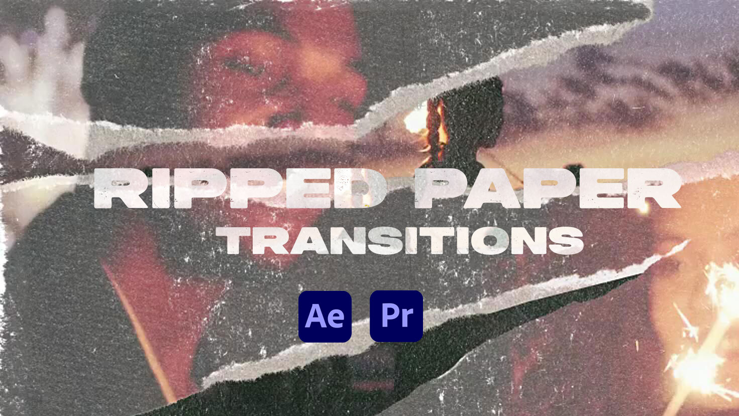 AE/PR模板：10个创意撕纸美学快闪拼贴定格动画撕纸横竖屏转场视觉效果+音效 , sucaiwan.com