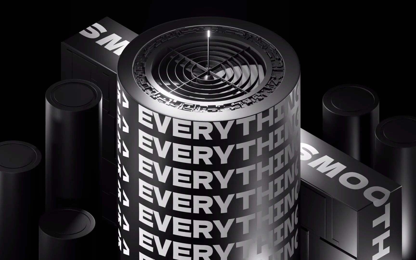 AE模板：《纪念碑谷》风格黑暗酸性3D抽象大胆节拍机械动能排版文本标题包 3D Abstract Typography Loops 影视音频 sucaiwan.com