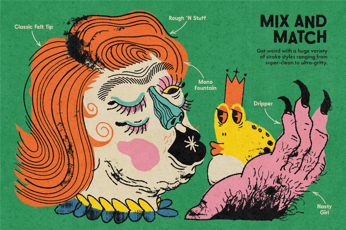 Procreate笔刷:超逼真墨水钢笔记号笔触感美术线条 True Grit Texture Supply Monomania 笔刷资源 第3张-素材湾丨精选海外优质设计素材资源 Procreate笔刷:超逼真墨水钢笔记号笔触感美术线条 True Grit Texture Supply Monomania 笔刷资源 sucaiwan.com