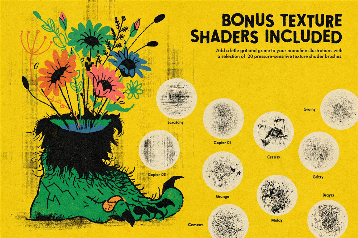 Procreate笔刷:超逼真墨水钢笔记号笔触感美术线条 True Grit Texture Supply Monomania 笔刷资源 第5张-素材湾丨精选海外优质设计素材资源 Procreate笔刷:超逼真墨水钢笔记号笔触感美术线条 True Grit Texture Supply Monomania 笔刷资源 sucaiwan.com