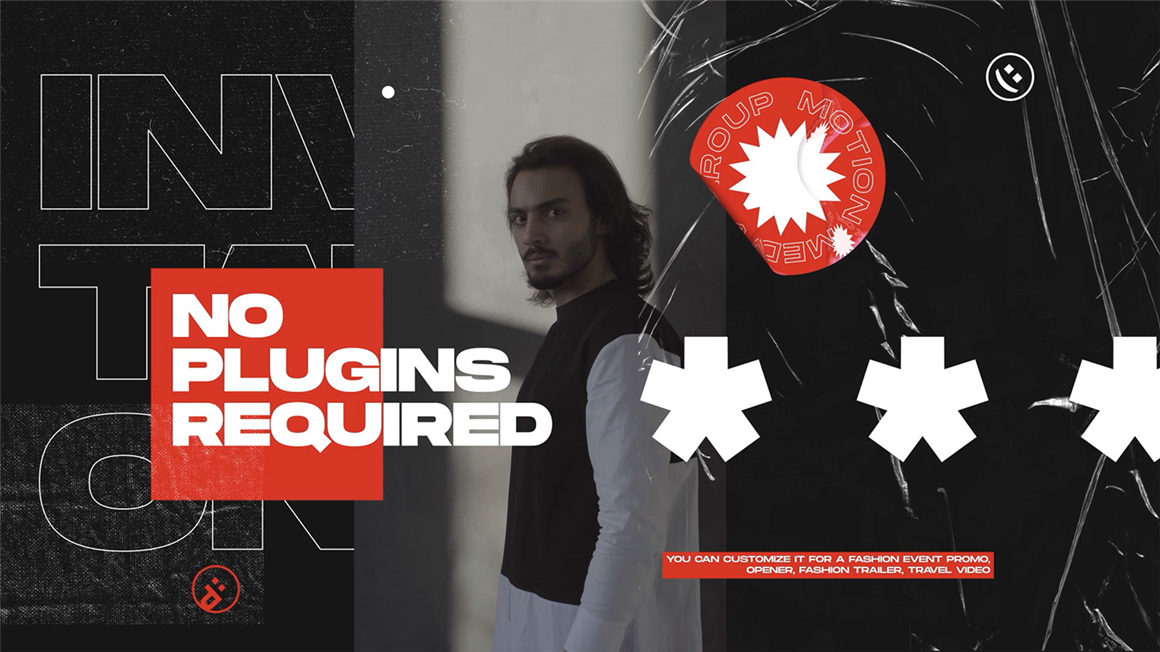 PR模板：暗黑嘻哈视觉酸性橡胶撕纸金属链条石头胶带背景纹理贴纸元素错版文字开场包 Louis | Fashion Promo 影视音频 sucaiwan.com