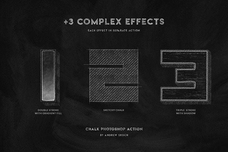 Photoshop粉笔字效果动作 插件预设 sucaiwan.com