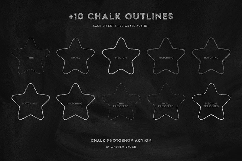 Photoshop粉笔字效果动作 插件预设 sucaiwan.com