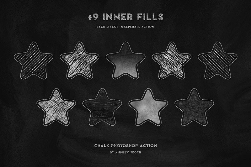 Photoshop粉笔字效果动作 插件预设 sucaiwan.com