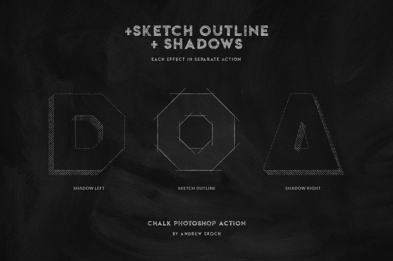 Photoshop粉笔字效果动作 插件预设 sucaiwan.com