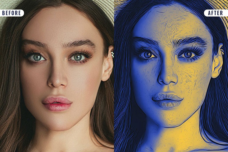 手绘油画效果PS图层样式 插件预设 sucaiwan.com