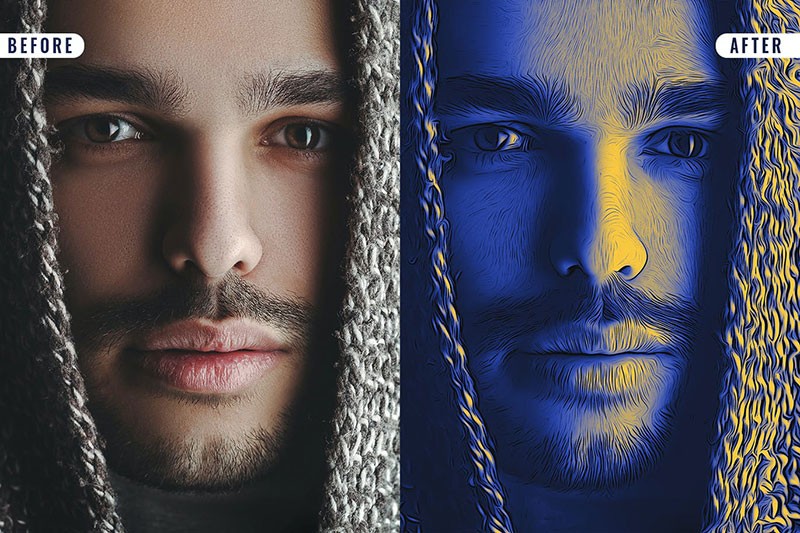 手绘油画效果PS图层样式 插件预设 sucaiwan.com