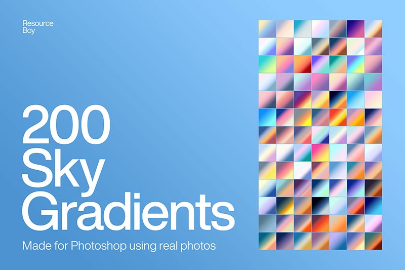 200个天空渐变色PS预设，grd格式 插件预设 sucaiwan.com
