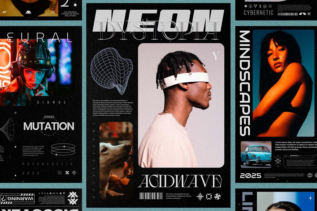 8款赛博朋克未来科技HUD风格海报排版PSD设计模板套装 CYBER POSTER TEMPLATES 设计素材 第1张-素材湾丨精选海外优质设计素材资源 8款赛博朋克未来科技HUD风格海报排版PSD设计模板套装 CYBER POSTER TEMPLATES 设计素材 sucaiwan.com