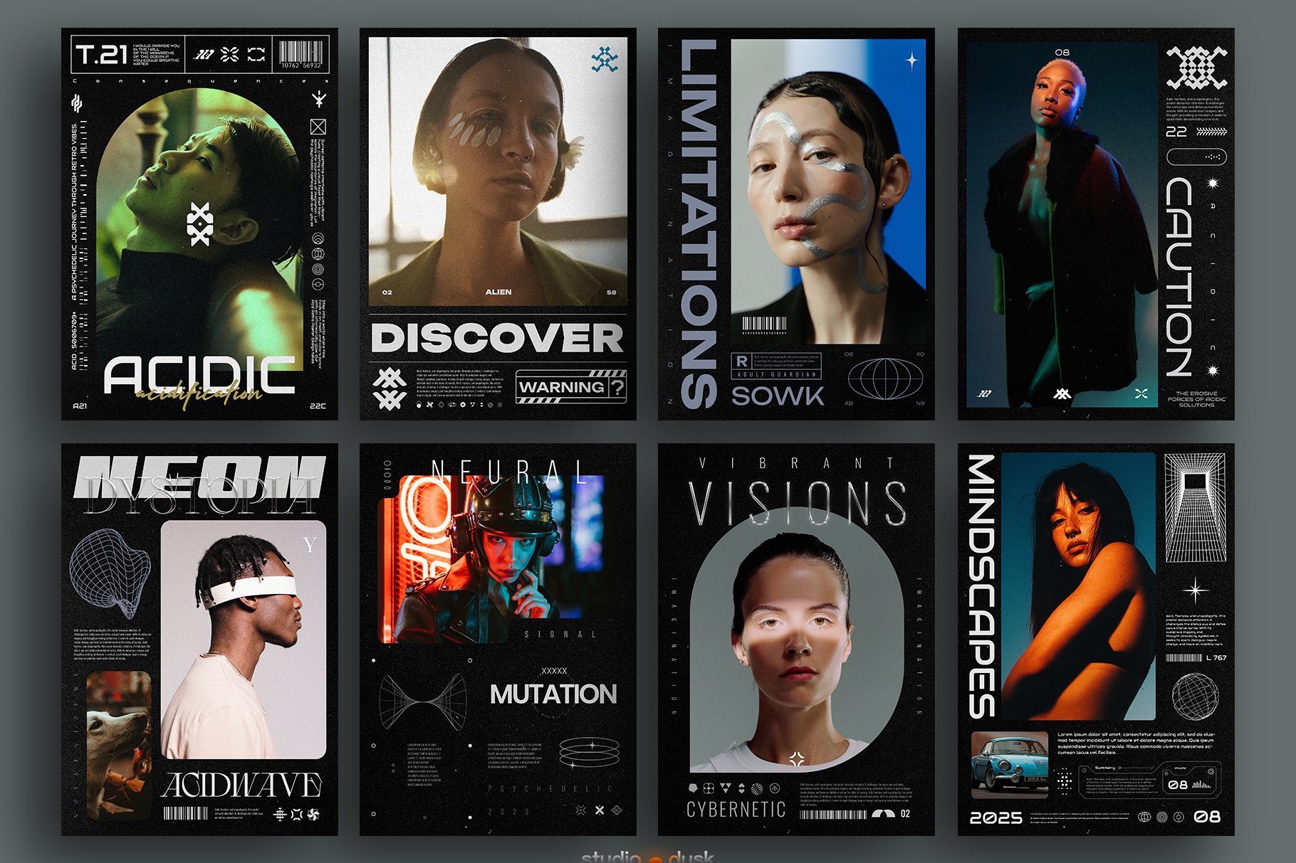 8款赛博朋克未来科技HUD风格海报排版PSD设计模板套装 CYBER POSTER TEMPLATES 设计素材 第3张-素材湾丨精选海外优质设计素材资源 8款赛博朋克未来科技HUD风格海报排版PSD设计模板套装 CYBER POSTER TEMPLATES 设计素材 sucaiwan.com