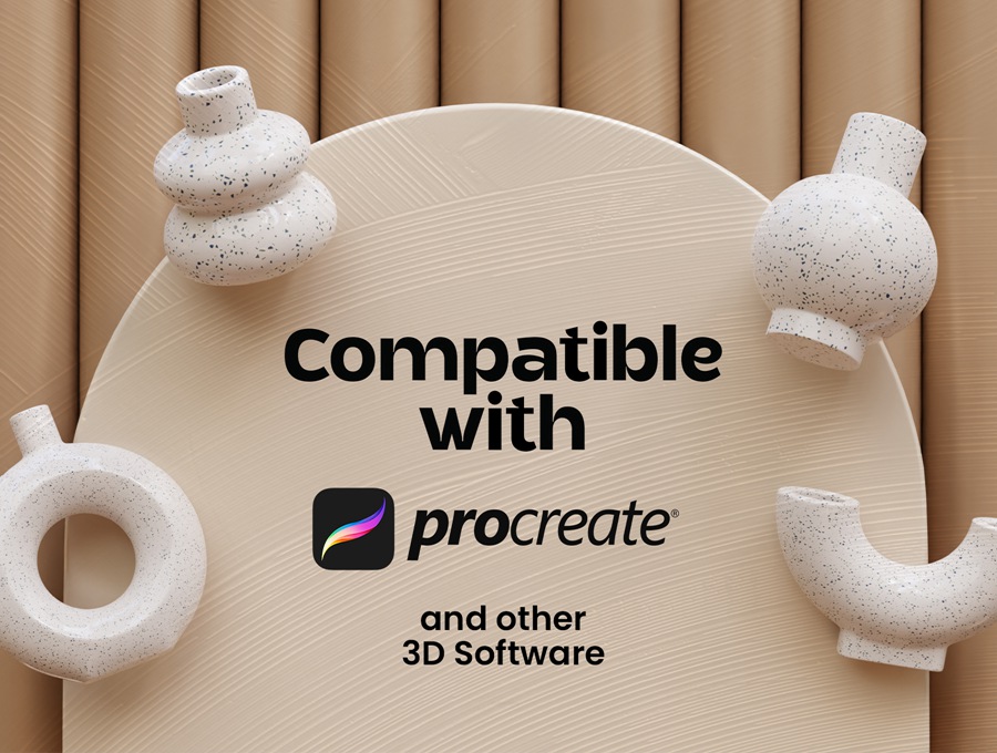 高质量三维渲染北欧现代陶瓷花瓶3D插画素材合集 Modern Ceramics 图片素材 sucaiwan.com